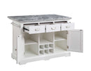 Zermatt 2-Piece Grey Marble Kitchen Island(Island, 2 Counter Stools)