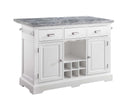 Zermatt 2-Piece Grey Marble Kitchen Island(Island, 2 Counter Stools)